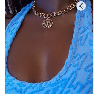 Fubu curb chain necklace. NWT goldtone